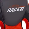 Кресло RACER кож/зам/ткань, металлик/оранжевый, 36/07 фото