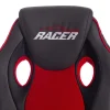 Кресло RACER кож/зам/ткань, металлик/красный, 36/08 фото