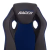 Кресло RACER кож/зам/ткань, металлик/синий, 36/10 фото