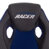 Кресло RACER кож/зам/ткань, металлик/синий, 36/10 фото