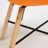 Кресло CINDY (EAMES) (mod. 919) дерево береза/металл/сиденье пластик, 60*62*79см, оранжевый/orange with фото