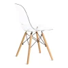 Стул CINDY (EAMES) (mod. 001) дерево береза/металл/сиденье пластик, 51x46x82.5см, прозрачный/Transparent фото