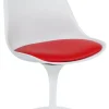 Стул TULIP FASHION CHAIR (mod.109) металл/пластик/PU, 55x48x81см, белый / красный фото